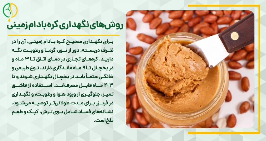 روش های نگه داری کره بادام زمینی